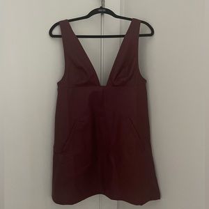 UO Limelight Faux Leather Mini Dress